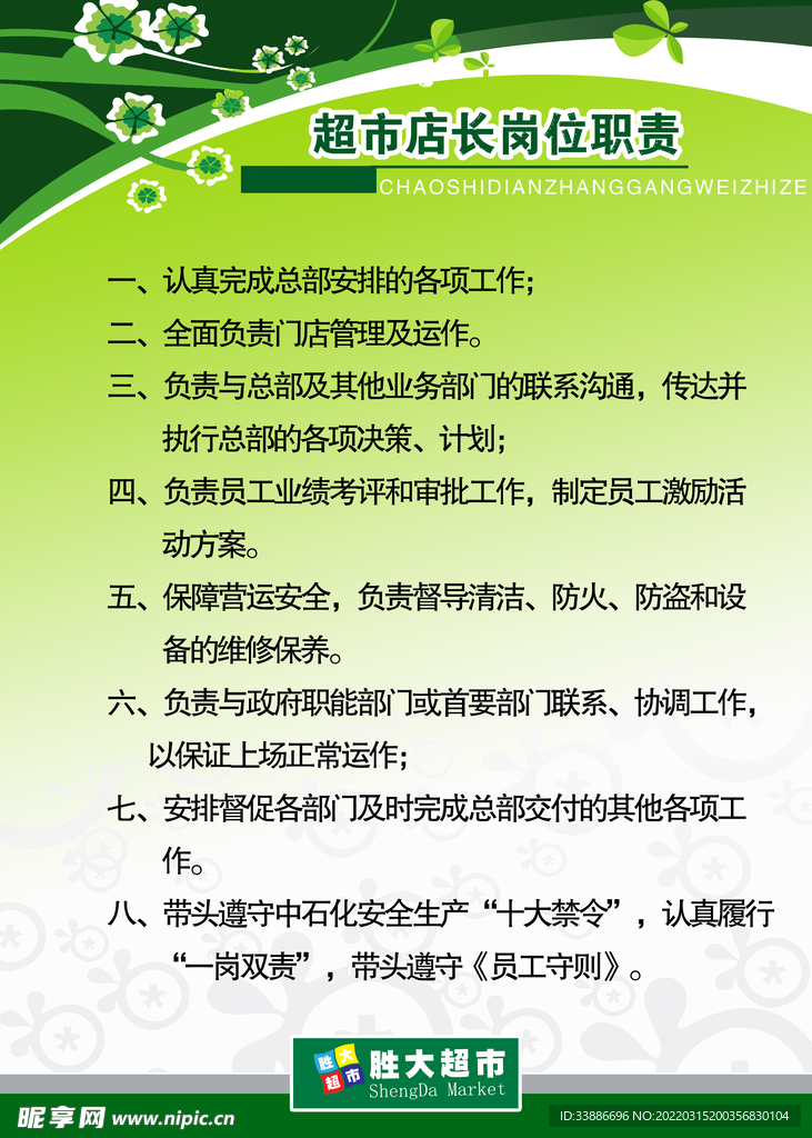 超市店长职责