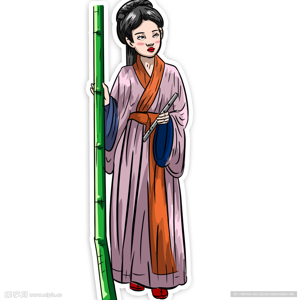 古人美女古装古风姑娘分层图