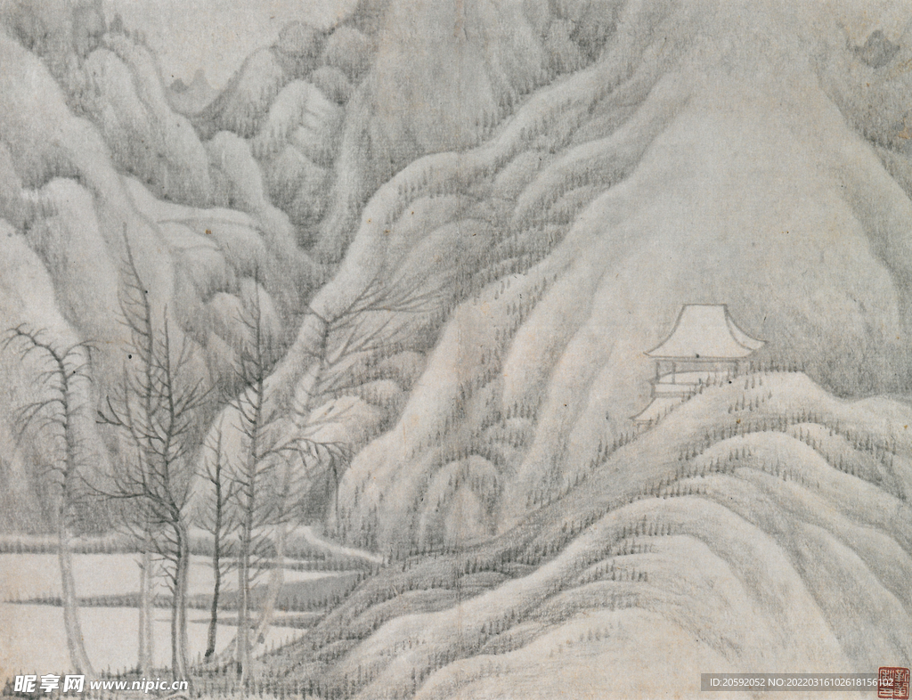 水墨画  