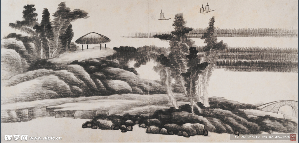水墨画  