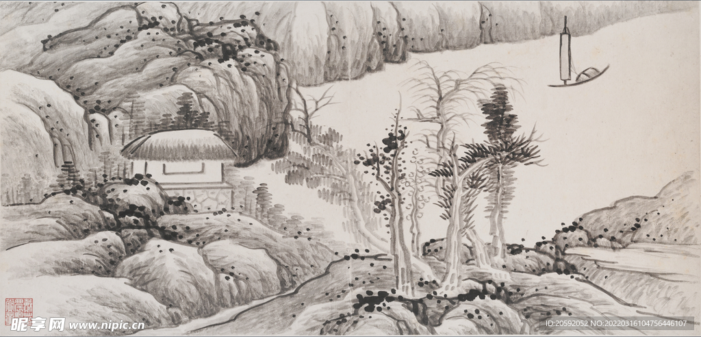 水墨画  