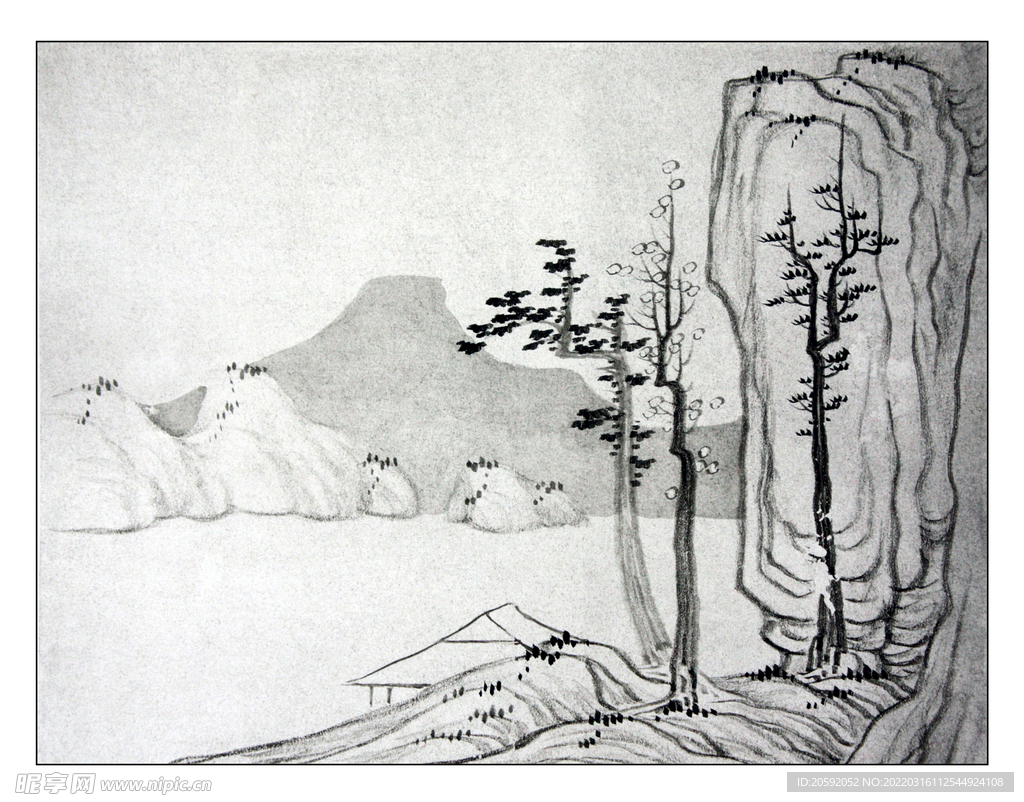 水墨画  