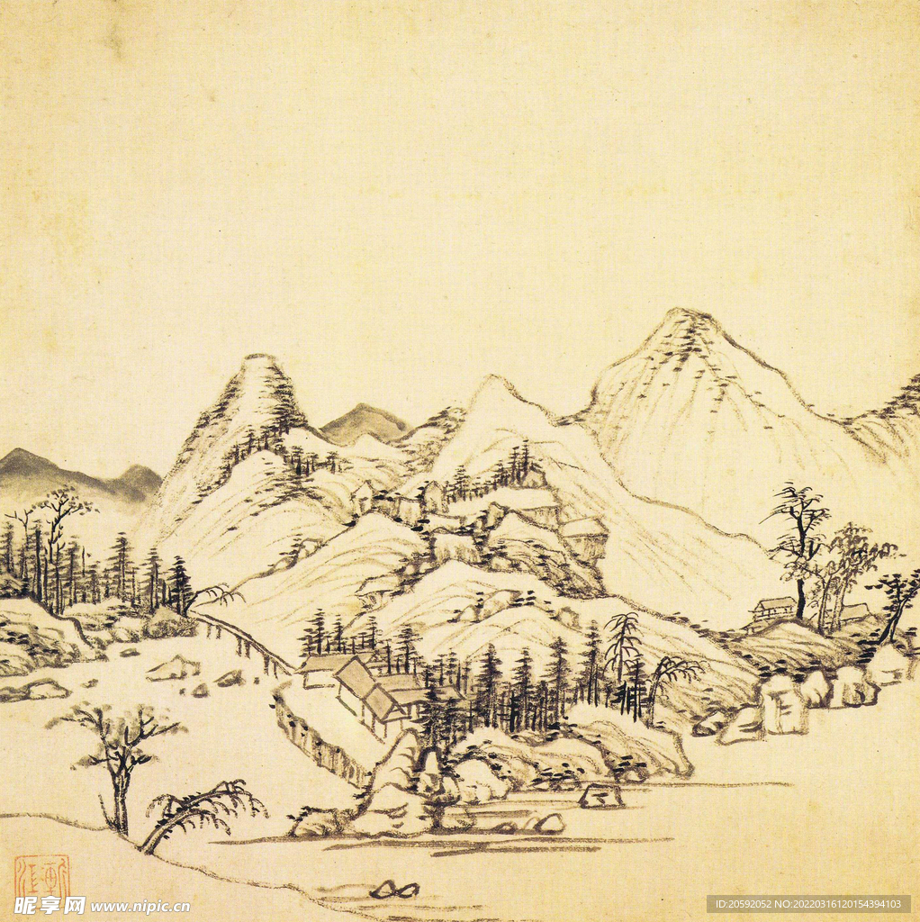 水墨画  