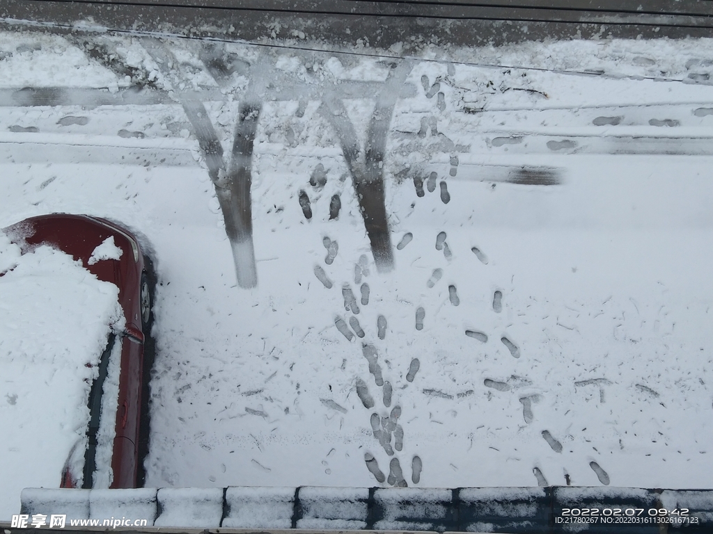 雪地里的脚印