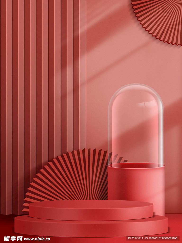 红色C4D背景