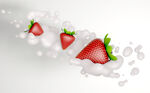 草莓牛奶素材图片