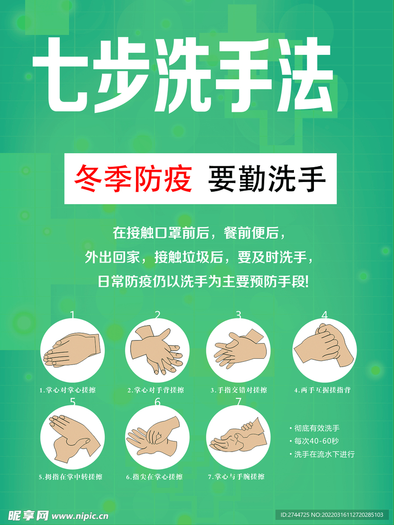七步洗手法 海报