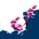 蓝底梅花