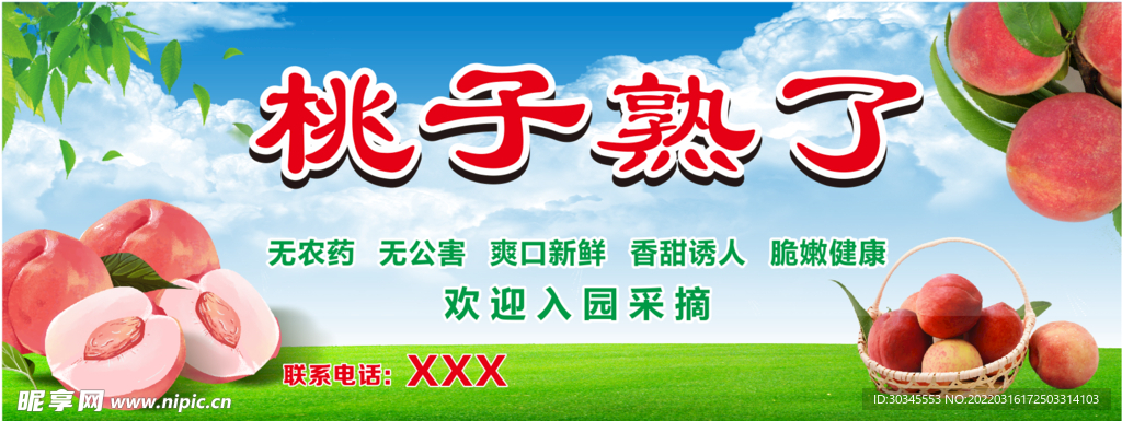 桃子广告海报