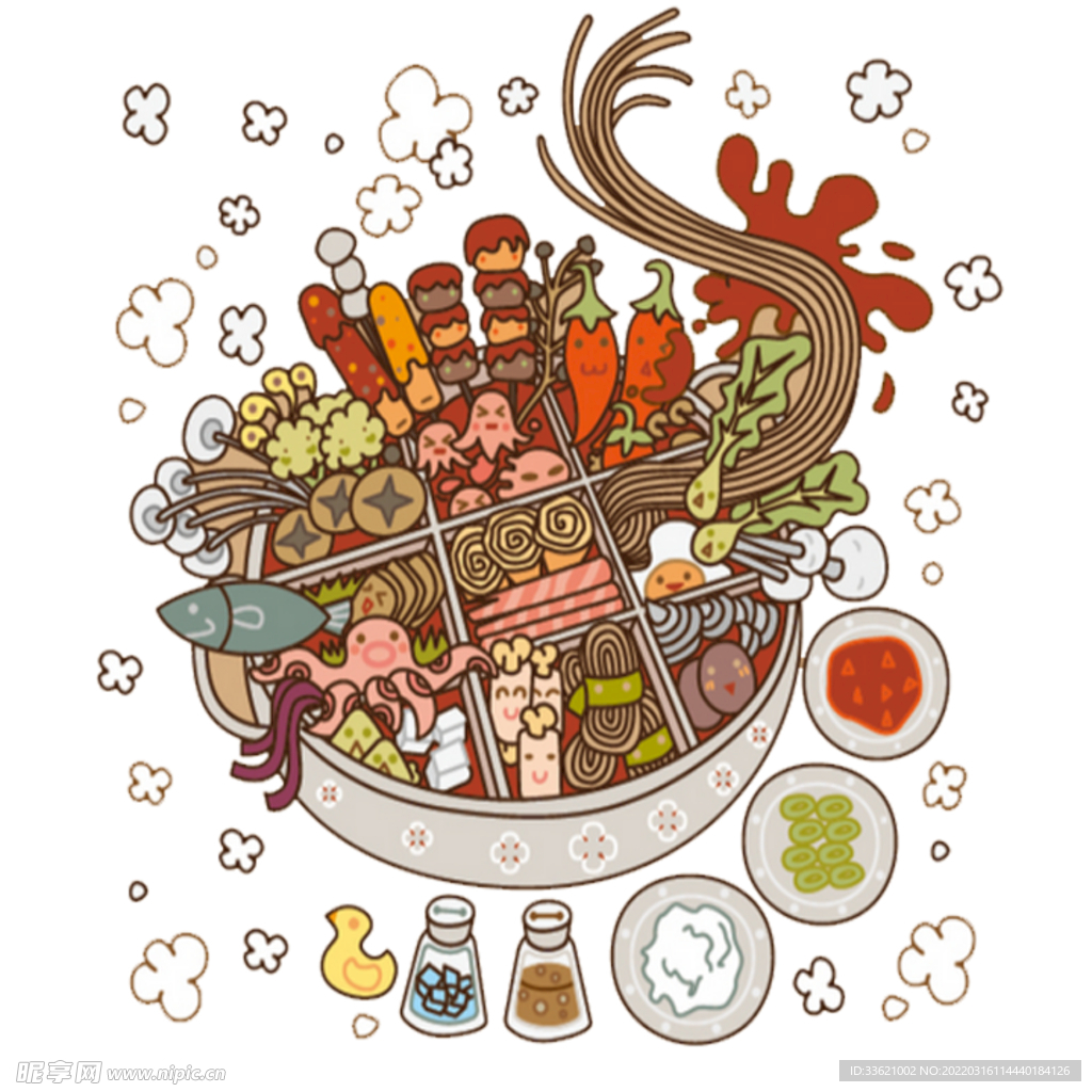 火锅插画  