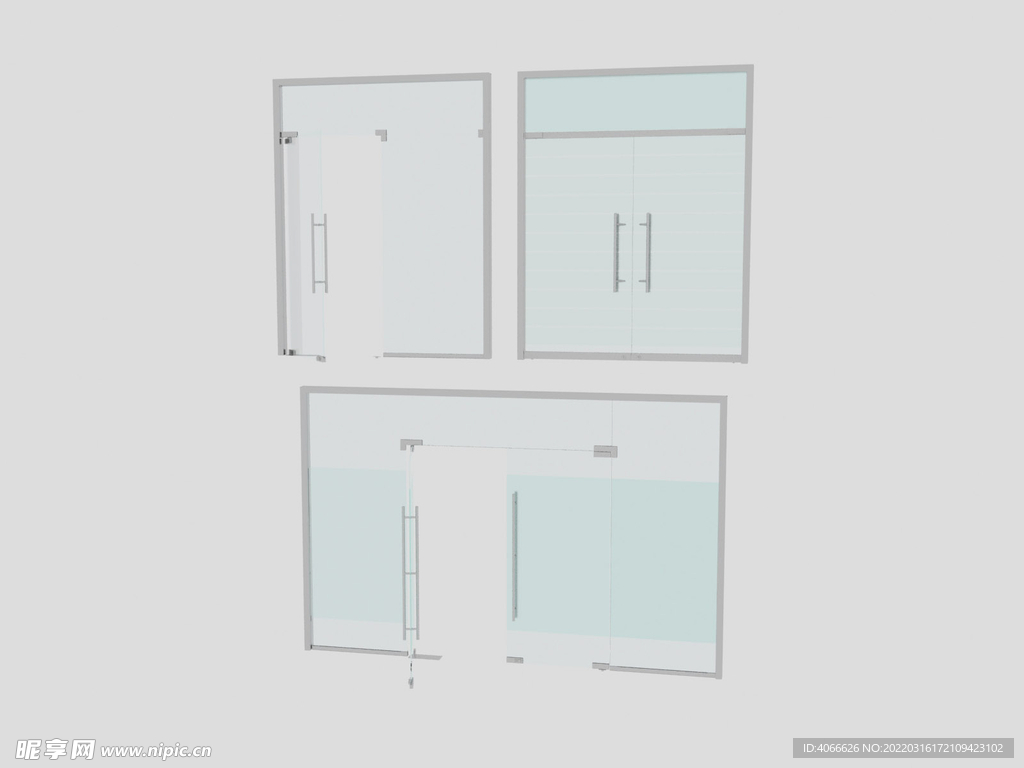 玻璃推拉门3d模型