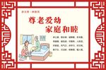 尊老爱幼家庭和睦社区宣传标识设