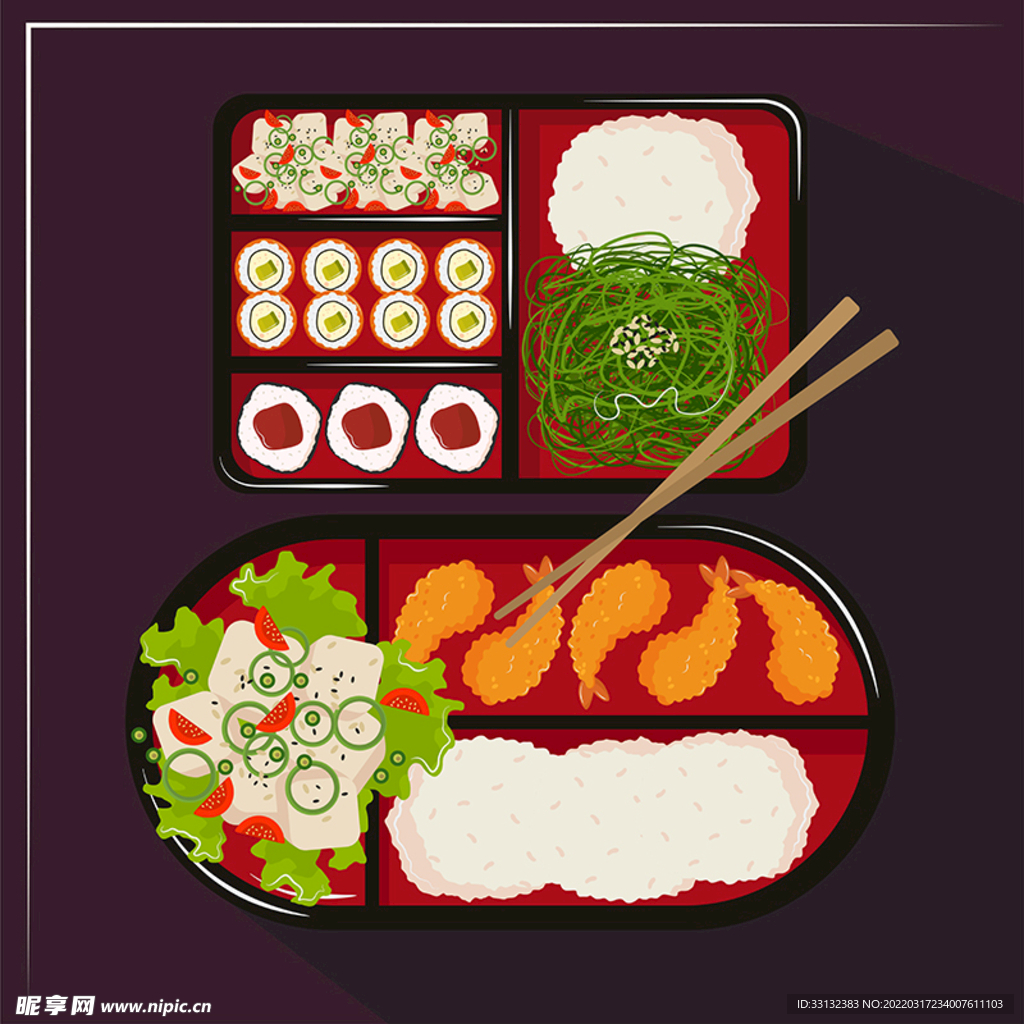 便当 饭盒 盒饭 日本寿司
