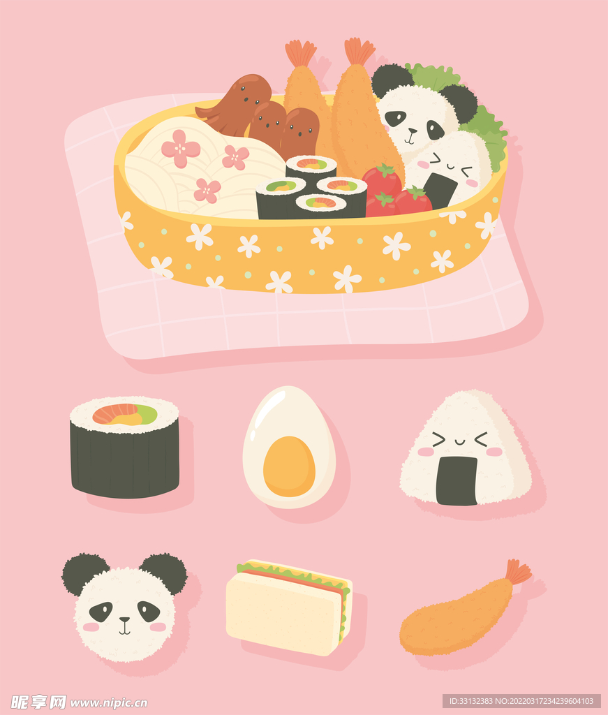 便当 美食 鸡腿 日本寿司 