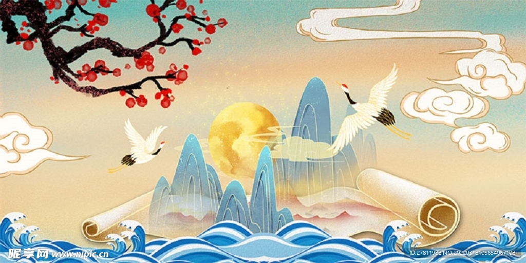 中国风国潮背景