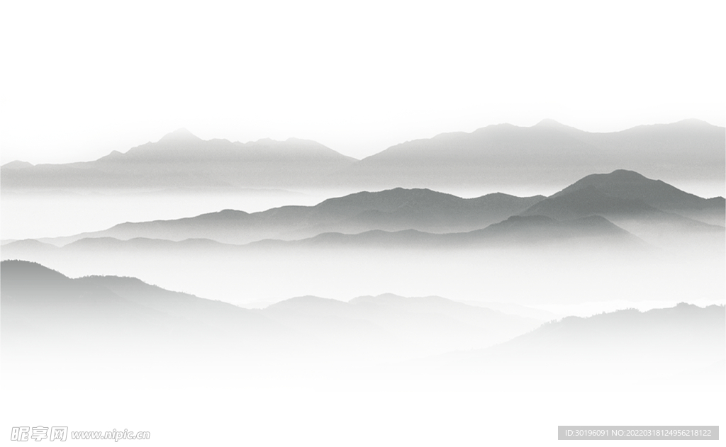 水墨山