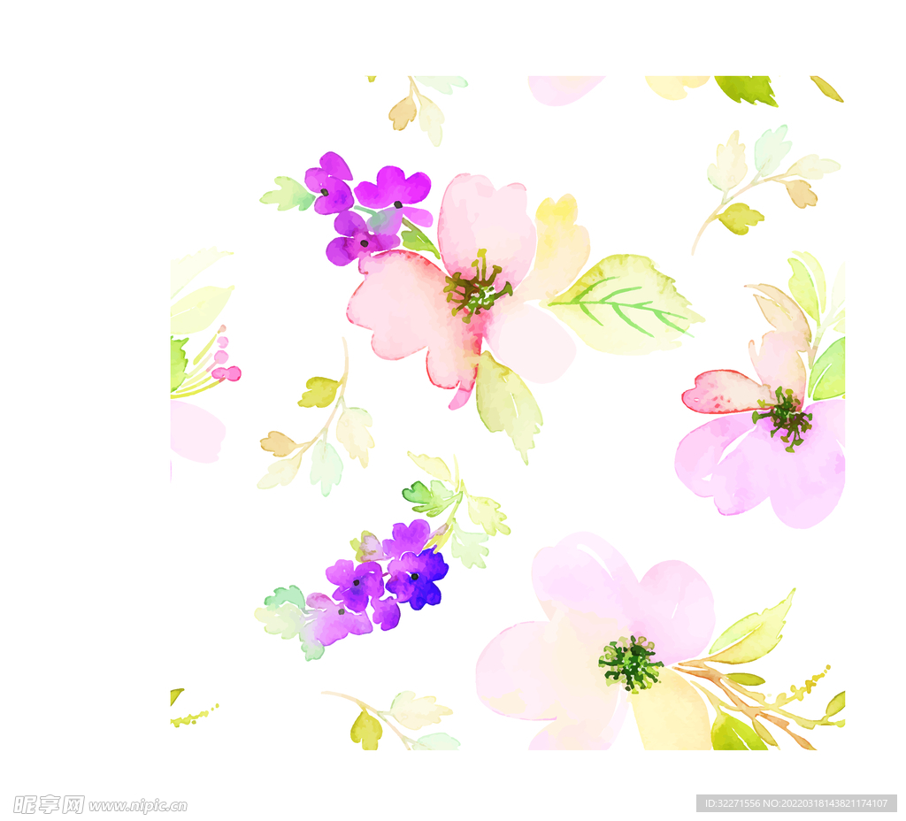 水彩花