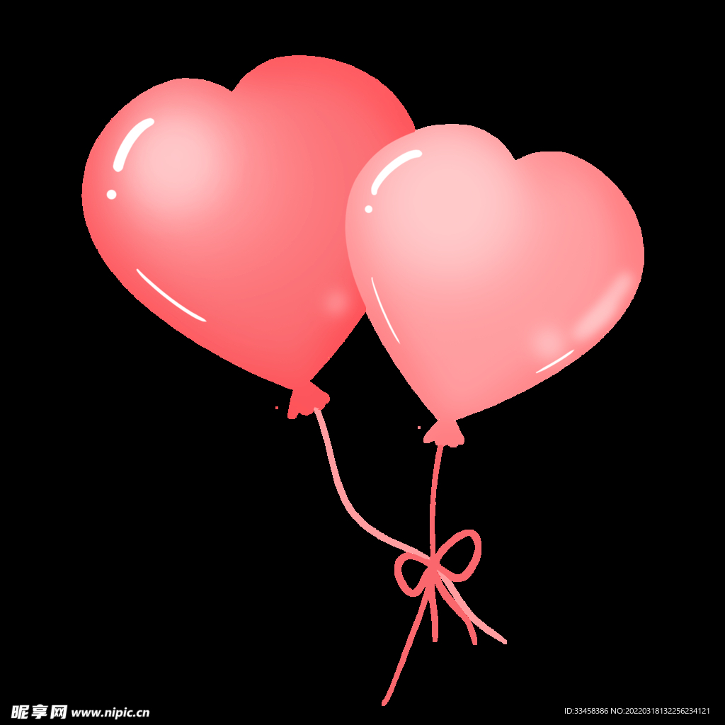 粉红色心形气球