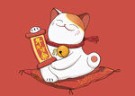 国潮插画卡通招财猫