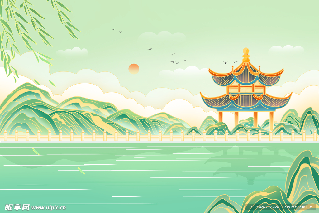 春天插画海报