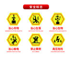 黄色安全警示牌