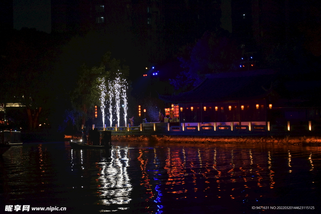 杭州如梦上塘河夜景 