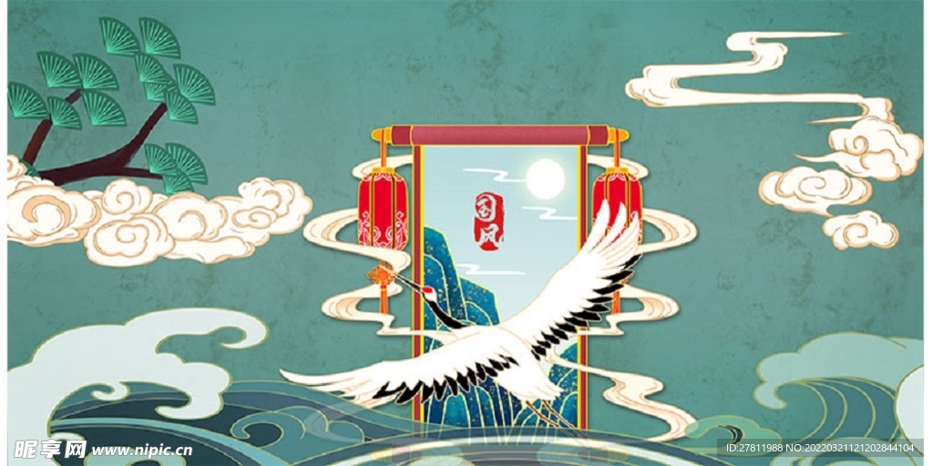 中国风国潮背景