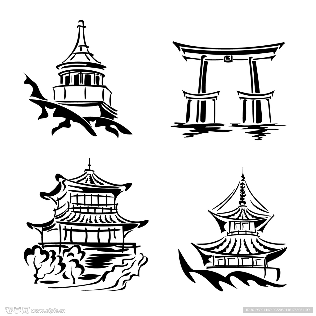 古代建筑矢量