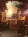 古代钱庄布庄油画 热闹街景