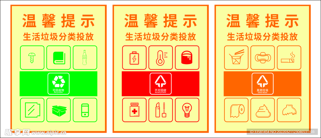 垃圾分类标识牌图片