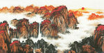 鸿运当头山水国画