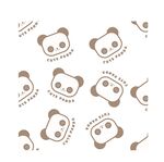 卡通 熊猫 动物 抽象 满印