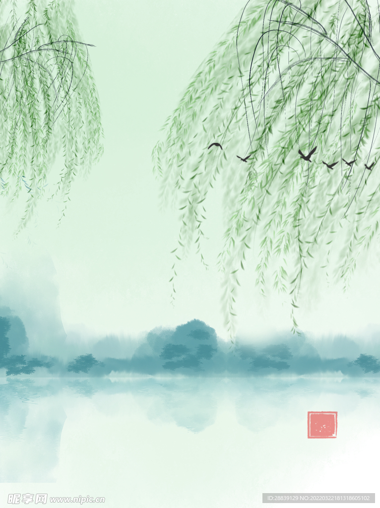  柳树背景