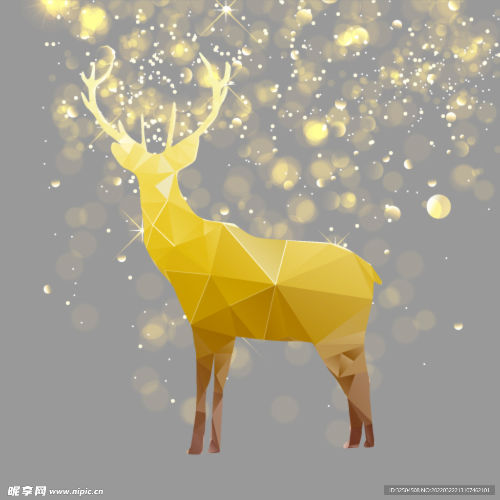 金色的鹿的形状集合设计元素素材免费下载(图片编号:2077680)-六图网