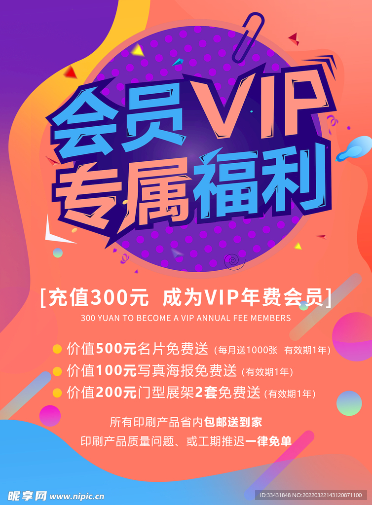 会员充值VIP海报