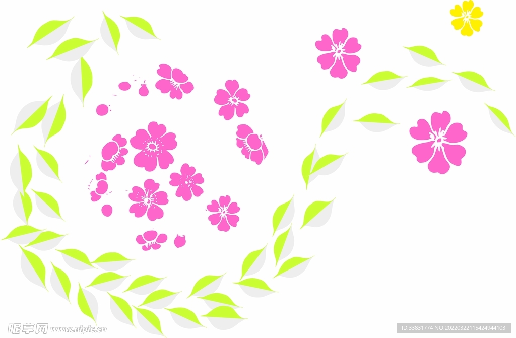树叶花纹 矢量图