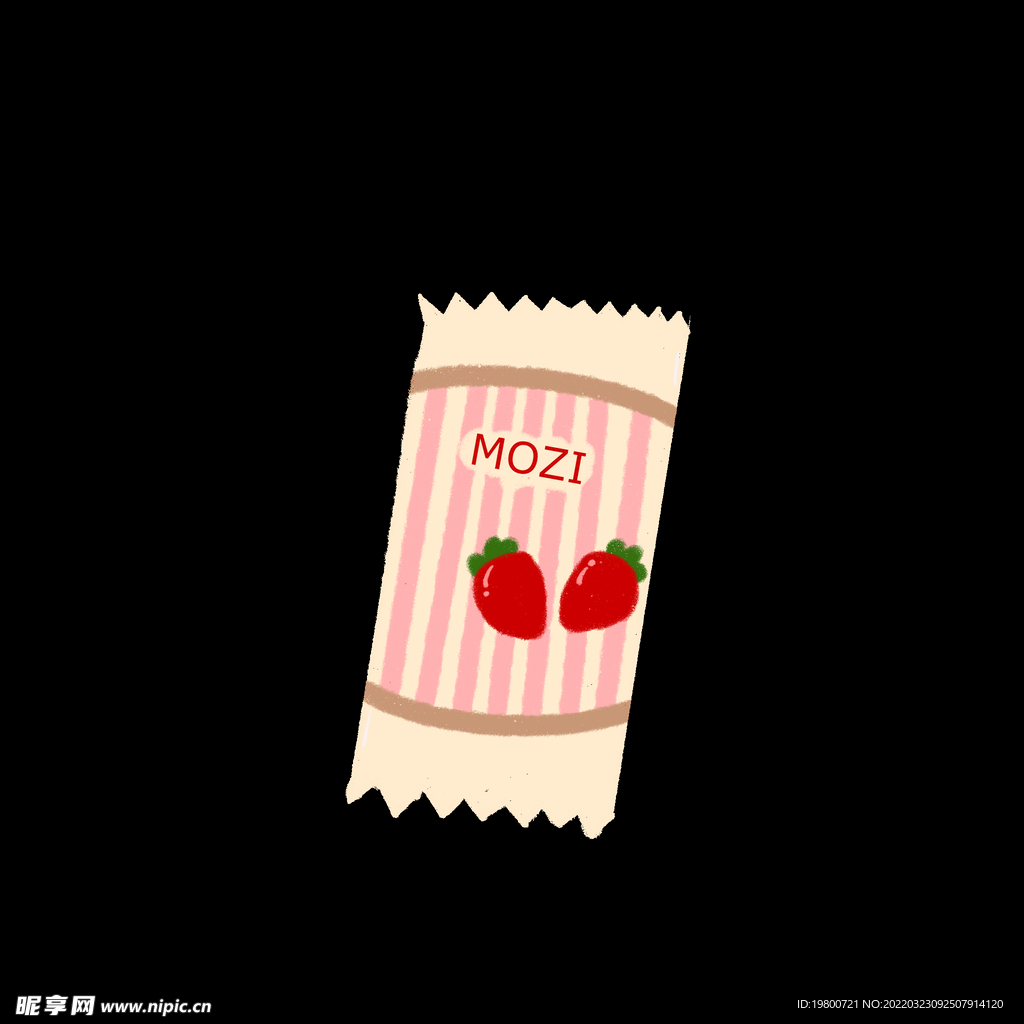 插画小元素草莓包装零食