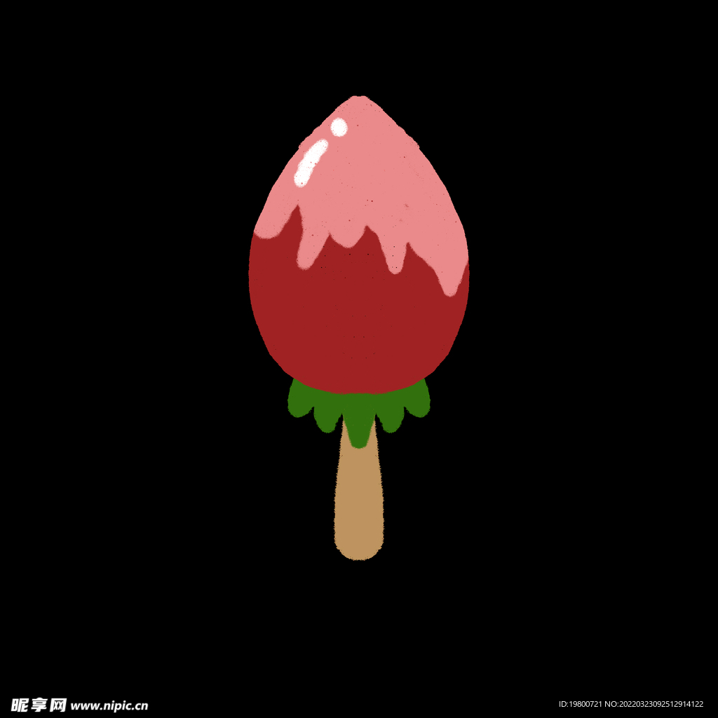 零食插画小元素草莓棒棒糖