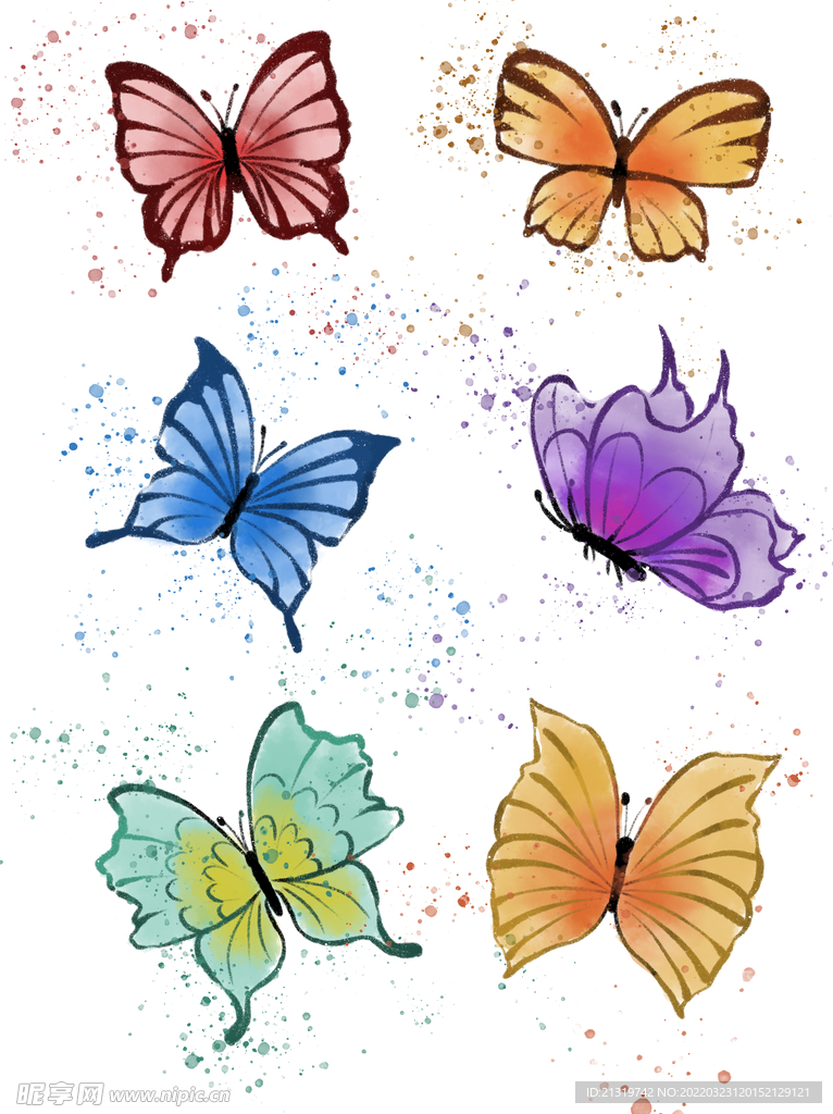 蝴蝶插画素材