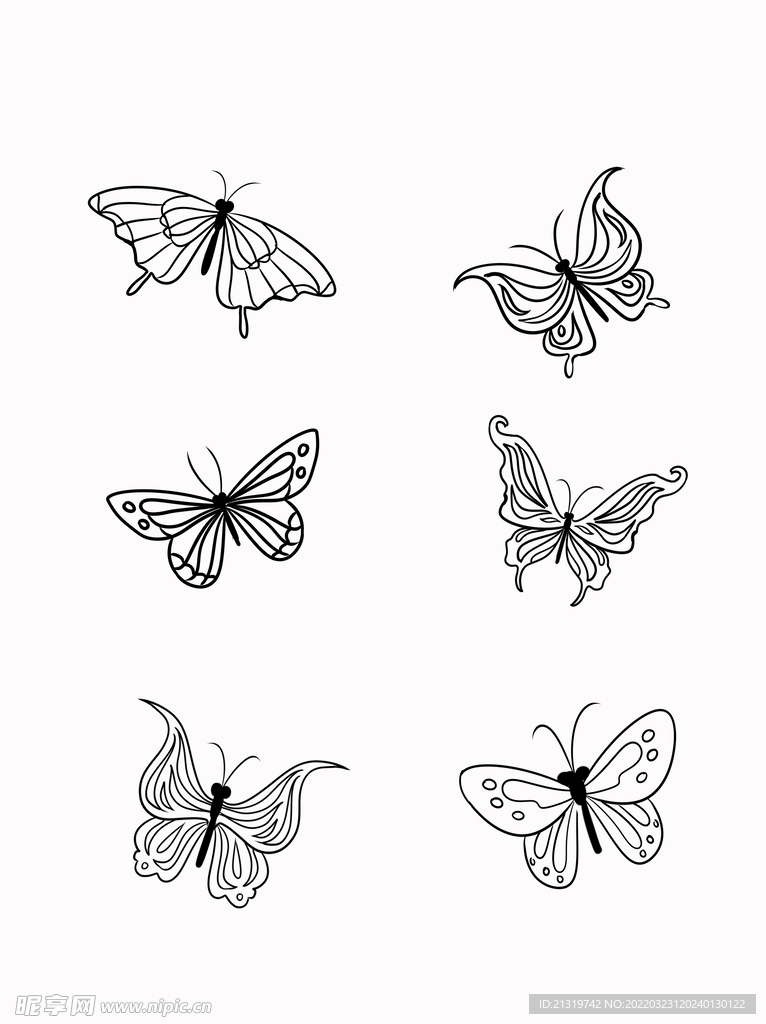蝴蝶线条画