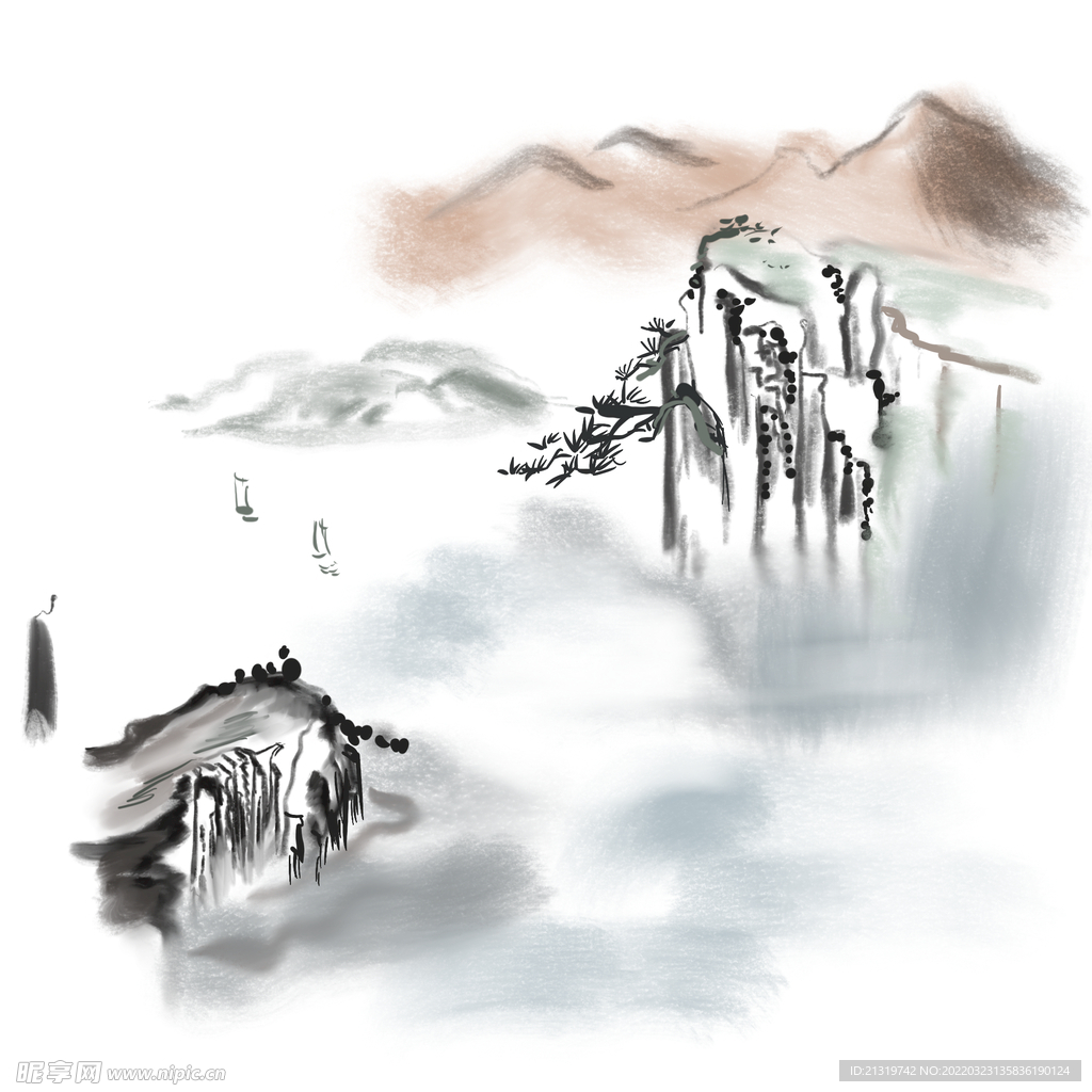 水墨山水画