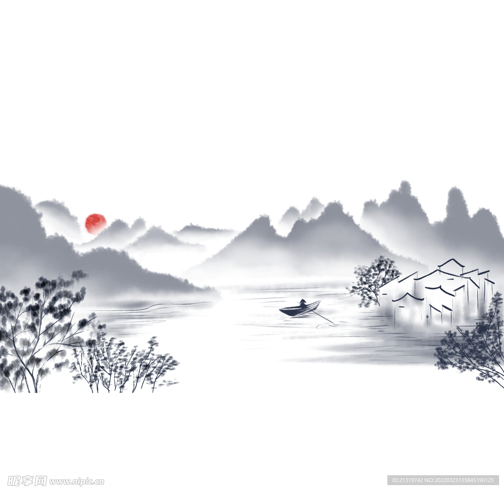 中国风山水画