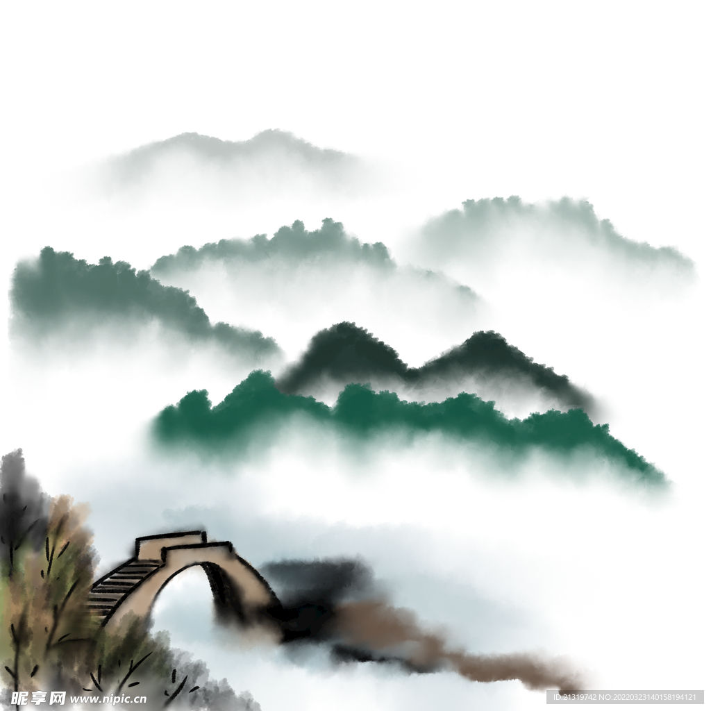 国画水墨江南