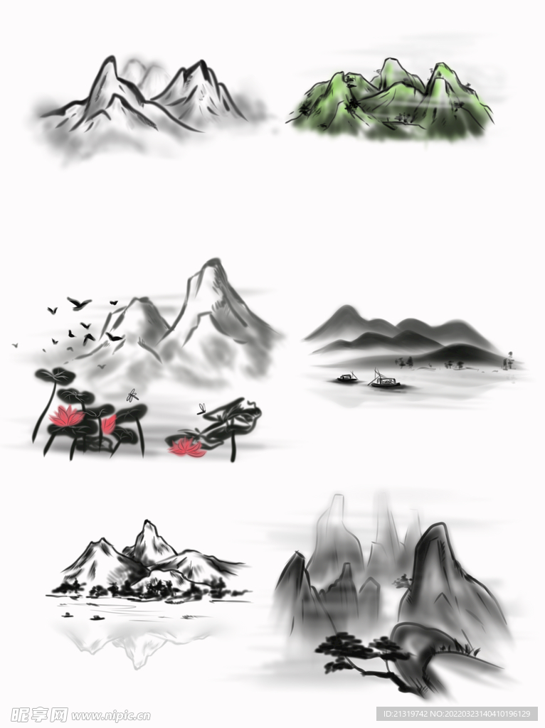 水墨画素材