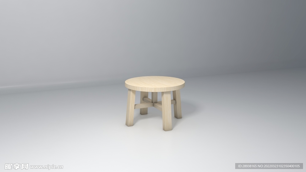 C4D圆木凳模型