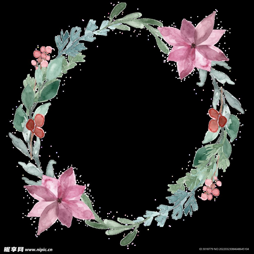 圣诞节情人节花环 
