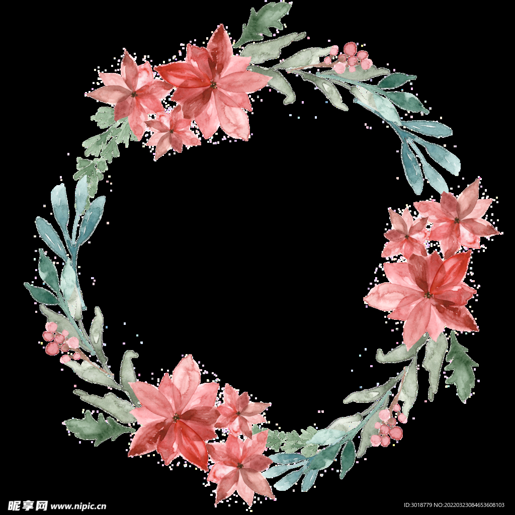 圣诞节情人节花环
