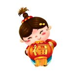抱着灯笼的女孩