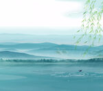 山水画背景 