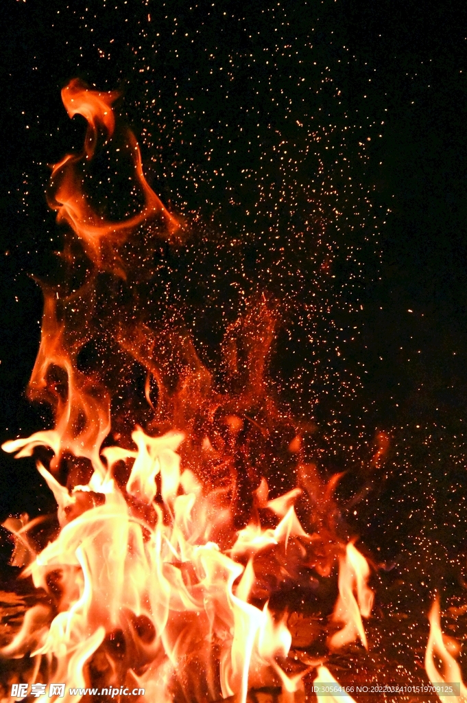 户外燃烧的火焰